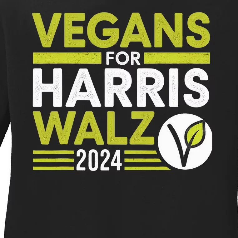 Vegans For Harris Waltz Walz 2024 Vegan For Kamala 2024 Ladies Long Sleeve Shirt