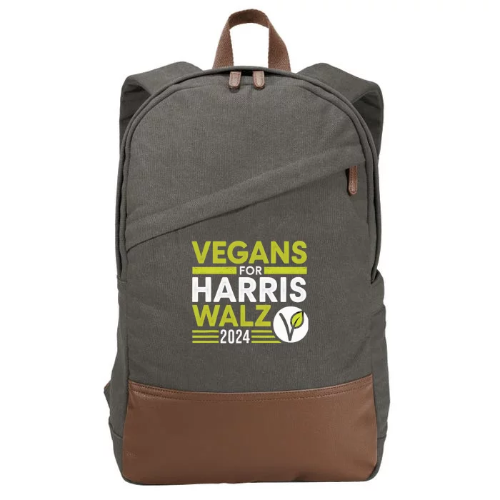 Vegans For Harris Waltz Walz 2024 Vegan For Kamala 2024 Cotton Canvas Backpack