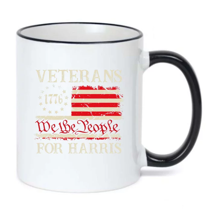 Veterans For Harris We The People 1776 Flag Kamala Harris Gift Black Color Changing Mug