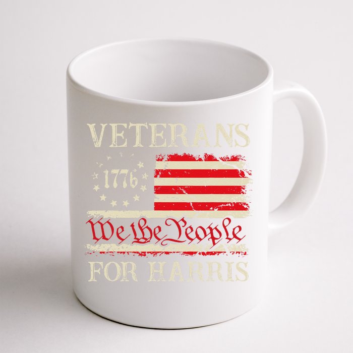 Veterans For Harris We The People 1776 Flag Kamala Harris Gift Front & Back Coffee Mug