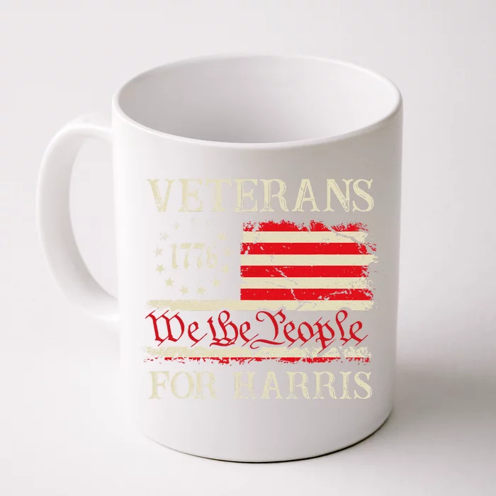 Veterans For Harris We The People 1776 Flag Kamala Harris Gift Front & Back Coffee Mug