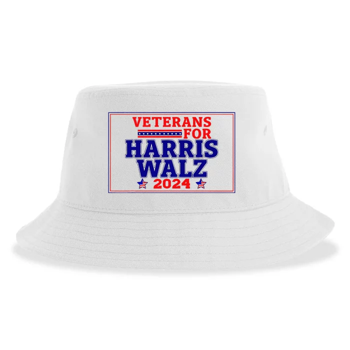 Veterans For Harris Walz 2024 Vote Harris Waltz Election Sustainable Bucket Hat