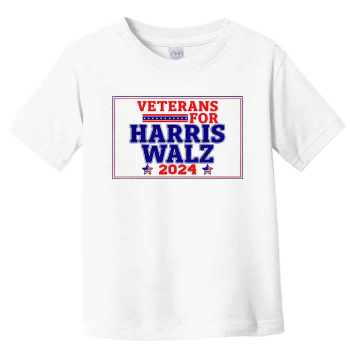 Veterans For Harris Walz 2024 Vote Harris Waltz Election Toddler T-Shirt