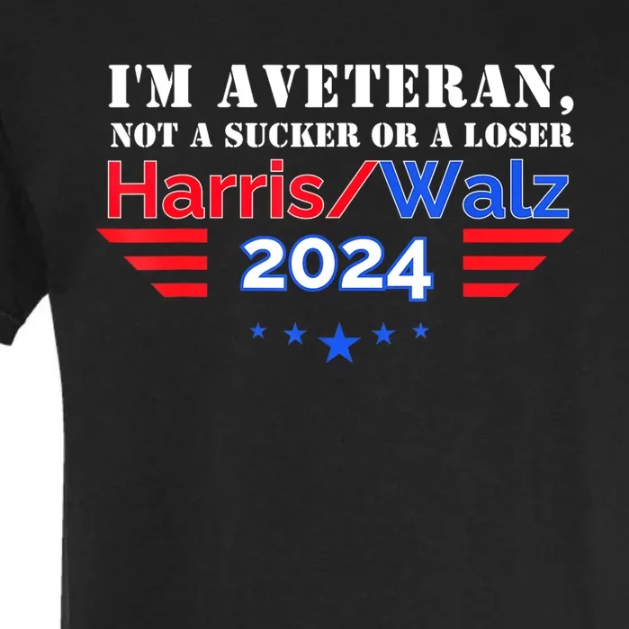 Veteran For Harris Walz For President 2024 Garment-Dyed Heavyweight T-Shirt