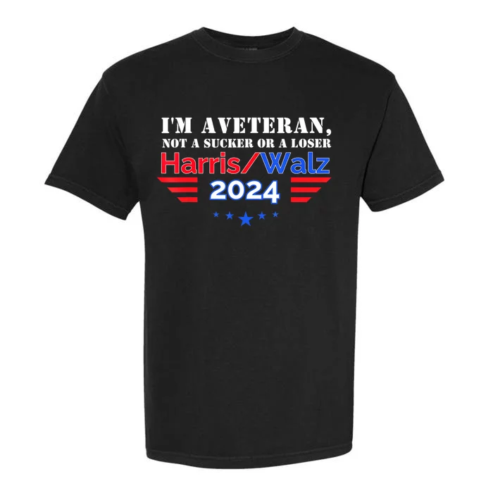 Veteran For Harris Walz For President 2024 Garment-Dyed Heavyweight T-Shirt