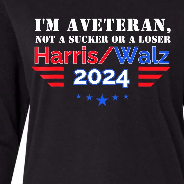 Veteran For Harris Walz For President 2024 Womens Cotton Relaxed Long Sleeve T-Shirt