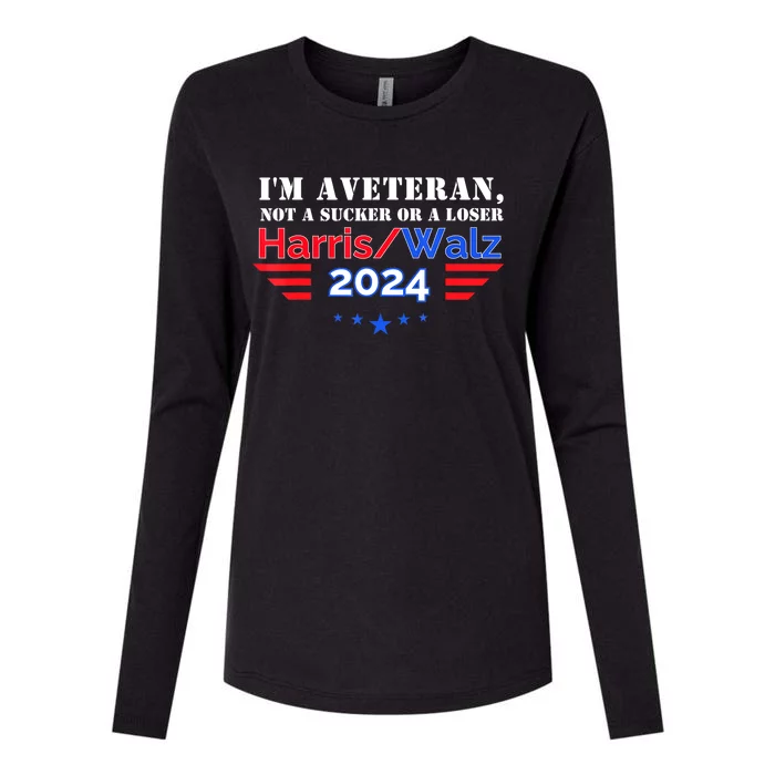 Veteran For Harris Walz For President 2024 Womens Cotton Relaxed Long Sleeve T-Shirt