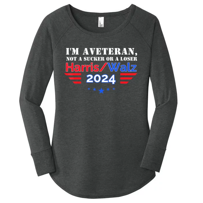 Veteran For Harris Walz For President 2024 Women's Perfect Tri Tunic Long Sleeve Shirt