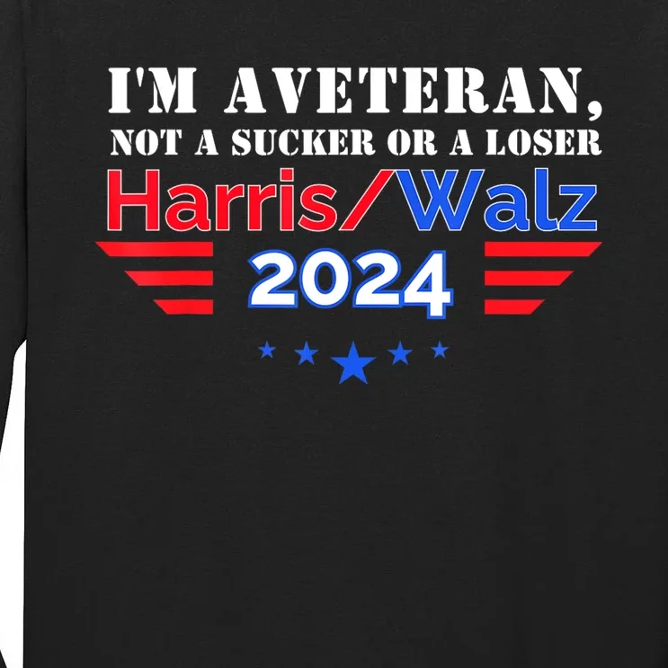 Veteran For Harris Walz For President 2024 Tall Long Sleeve T-Shirt