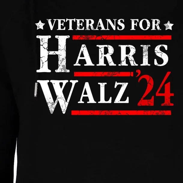 Veterans For Harris Walz 2024 Election Womens Funnel Neck Pullover Hood