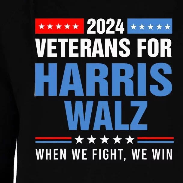 Veterans For Harris Walz 2024 Presidential Campaign Womens Funnel Neck Pullover Hood