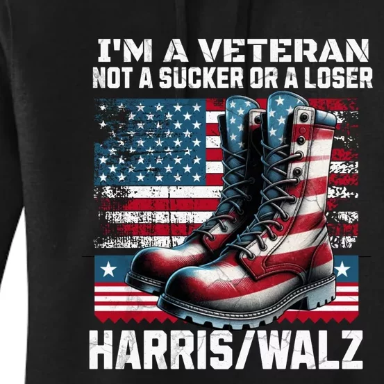 Veteran For Harris Walz For President 2024 Women's Pullover Hoodie