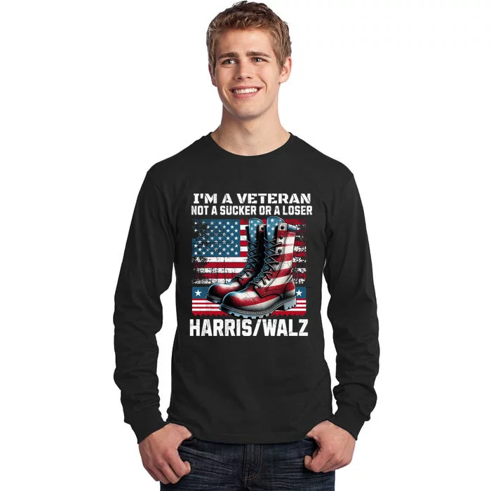 Veteran For Harris Walz For President 2024 Tall Long Sleeve T-Shirt