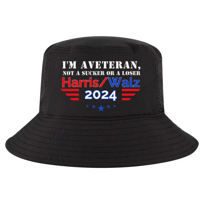 Veteran For Harris Walz For President 2024 Cool Comfort Performance Bucket Hat