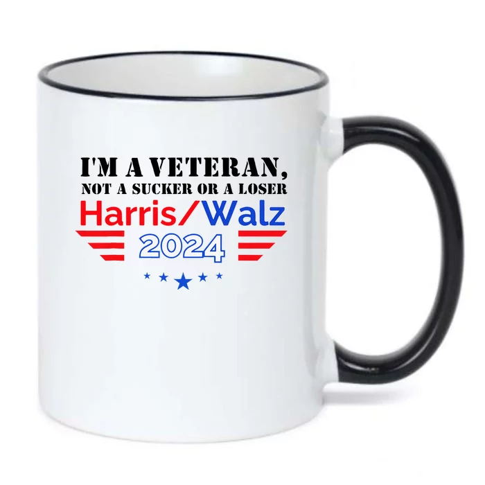 Veteran For Harris Walz For President 2024 Black Color Changing Mug