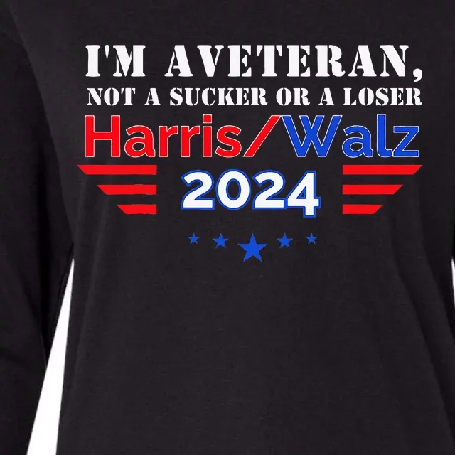 Veteran For Harris Walz For President 2024 Womens Cotton Relaxed Long Sleeve T-Shirt