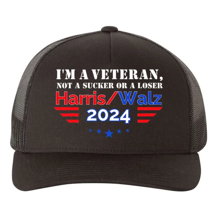 Veteran For Harris Walz For President 2024 Yupoong Adult 5-Panel Trucker Hat