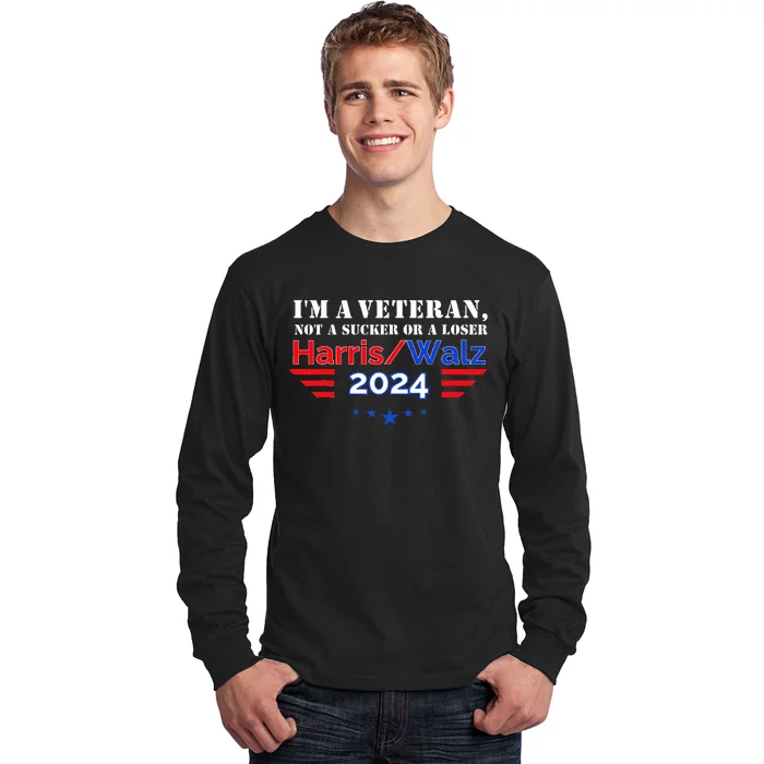 Veteran For Harris Walz For President 2024 Long Sleeve Shirt