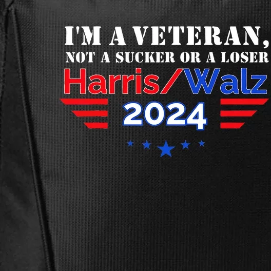 Veteran For Harris Walz For President 2024 City Backpack