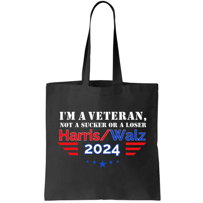 Veteran For Harris Walz For President 2024 Tote Bag