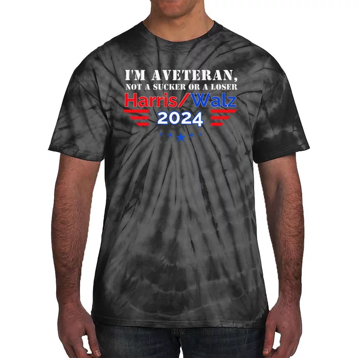 Veteran For Harris Walz For President 2024 Tie-Dye T-Shirt