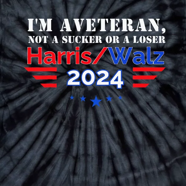 Veteran For Harris Walz For President 2024 Tie-Dye T-Shirt