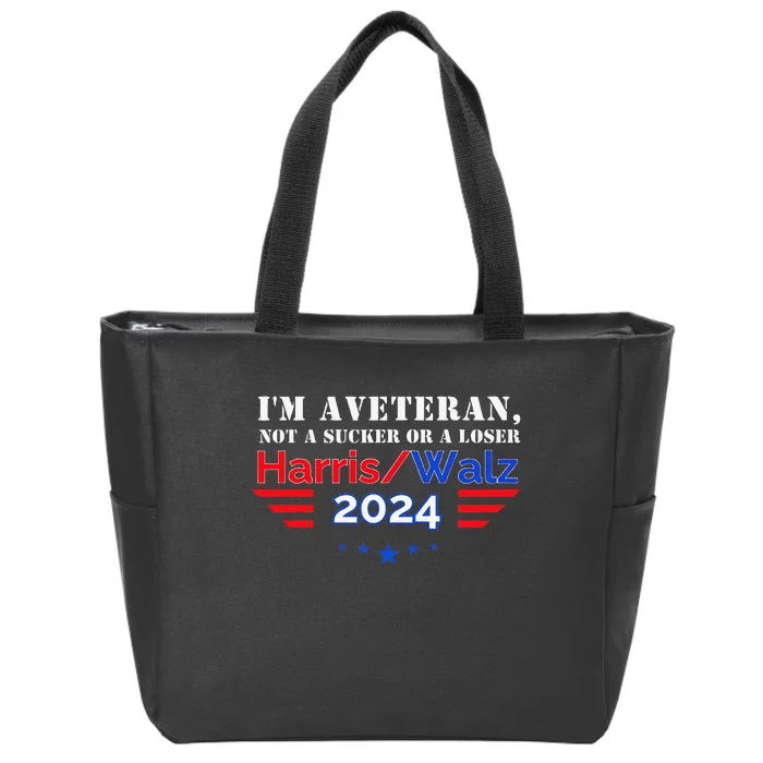 Veteran For Harris Walz For President 2024 Zip Tote Bag