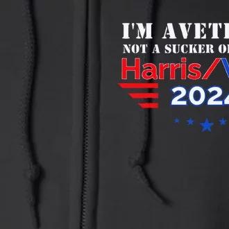 Veteran For Harris Walz For President 2024 Full Zip Hoodie