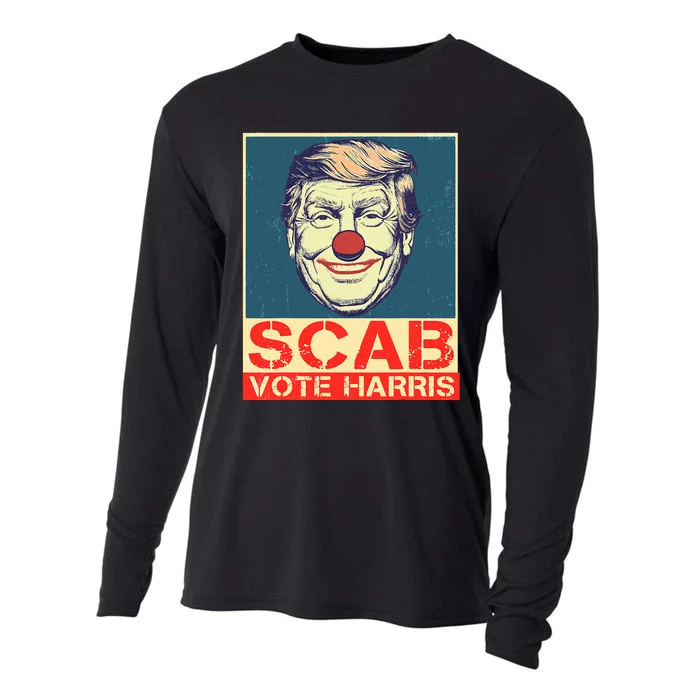 Vote For Harris 2024 Trump Is A Scab Vote Harris Cooling Performance Long Sleeve Crew