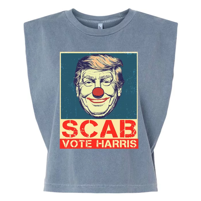 Vote For Harris 2024 Trump Is A Scab Vote Harris Garment-Dyed Women's Muscle Tee