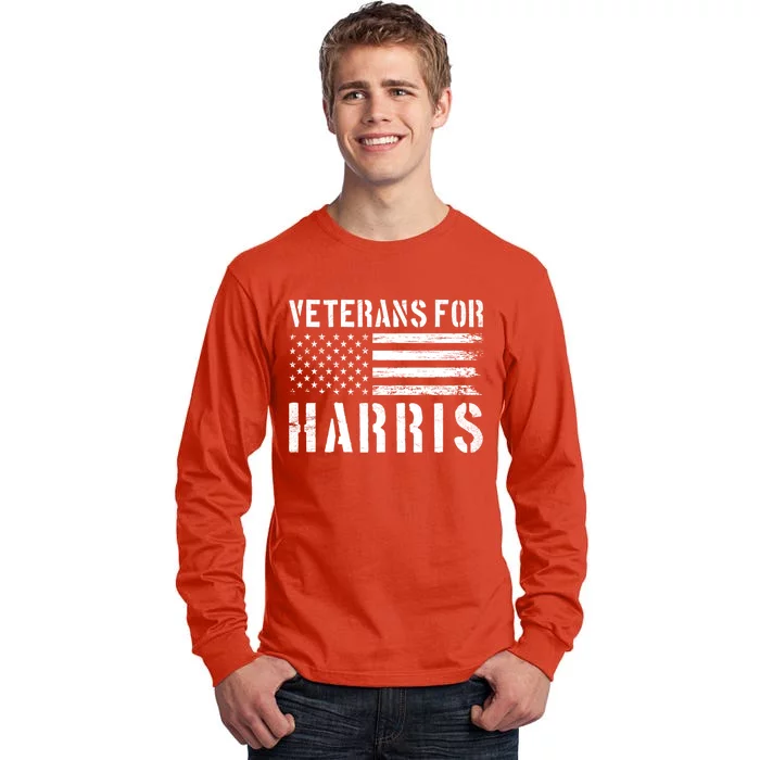 Veterans For Harris 2024 Military Vets Kamala Harris Tall Long Sleeve T-Shirt