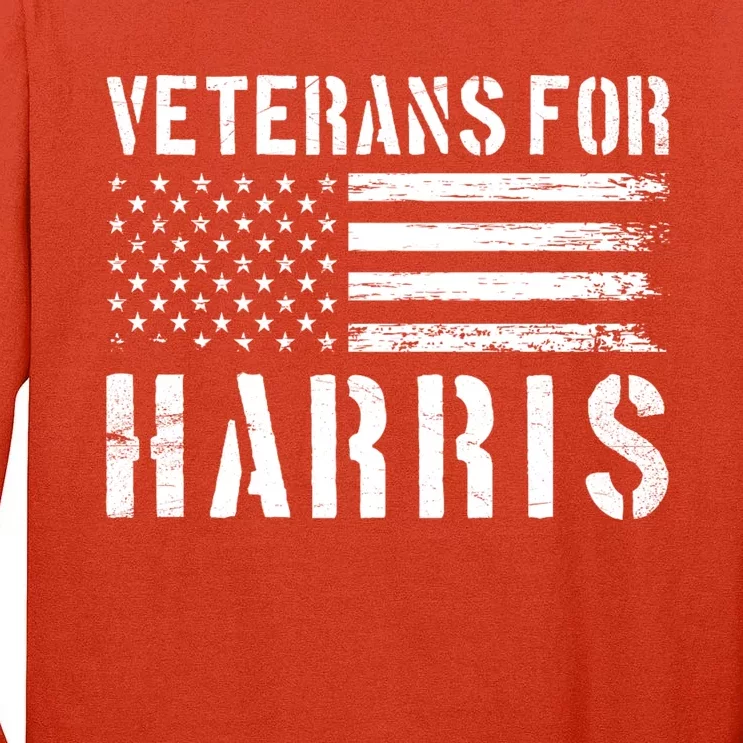 Veterans For Harris 2024 Military Vets Kamala Harris Tall Long Sleeve T-Shirt