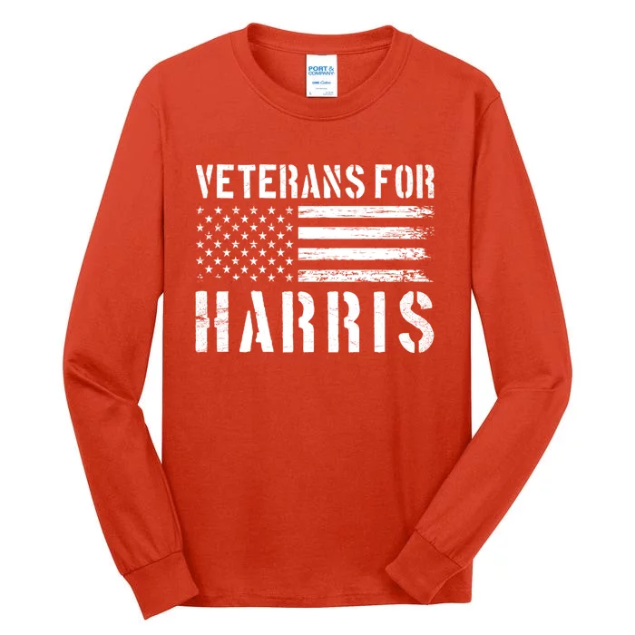 Veterans For Harris 2024 Military Vets Kamala Harris Tall Long Sleeve T-Shirt