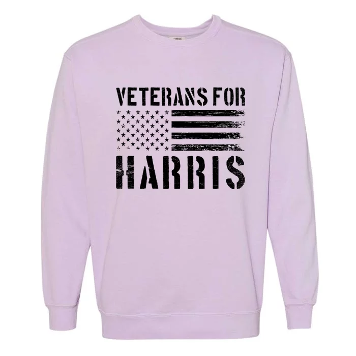 Veterans For Harris 2024 Military Vets Kamala Harris Garment-Dyed Sweatshirt