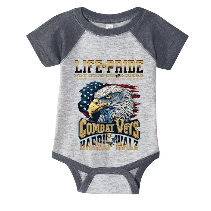 Veterans For Harris Walz 2024 Military Vets Against Trump Infant Baby Jersey Bodysuit