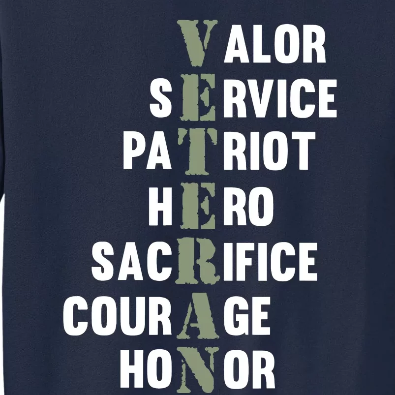 Veteran Facts Happy Veterans Day Support Graphic Tall Sweatshirt