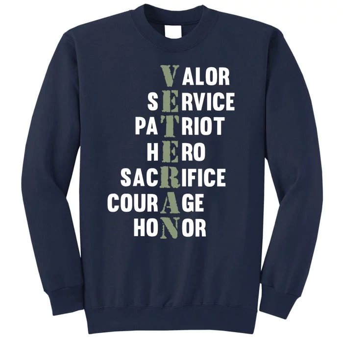 Veteran Facts Happy Veterans Day Support Graphic Tall Sweatshirt