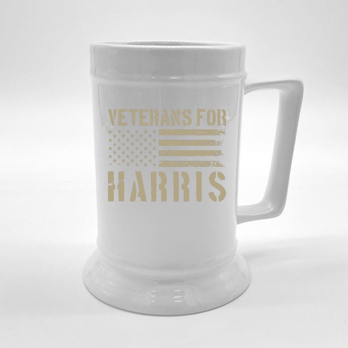 Veterans For Harris 2024 Military Vets Kamala Harris Front & Back Beer Stein