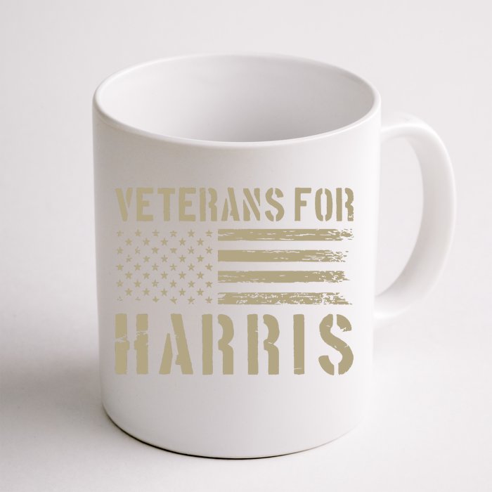 Veterans For Harris 2024 Military Vets Kamala Harris Front & Back Coffee Mug