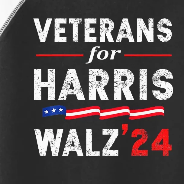 Veterans For Harris Waltz 2024 Election Vote Blue Democrat Toddler Fine Jersey T-Shirt