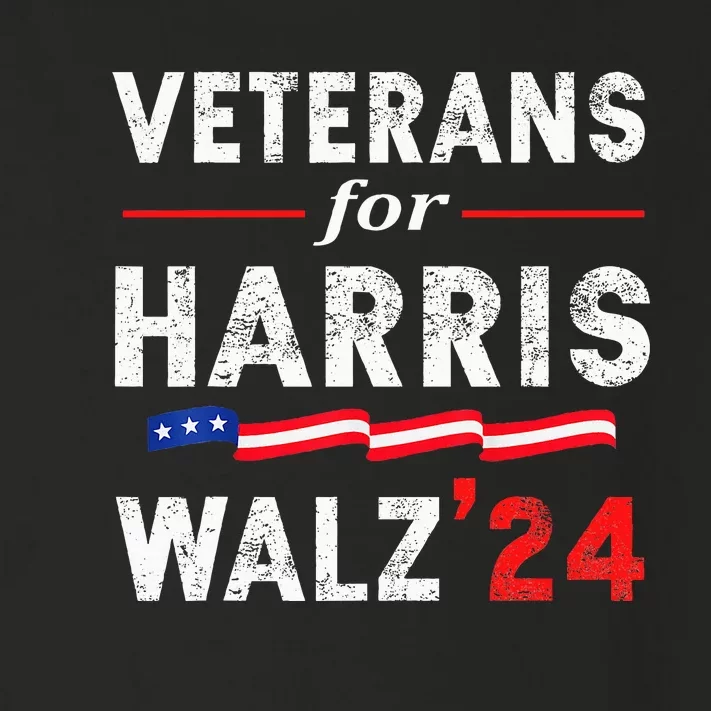 Veterans For Harris Waltz 2024 Election Vote Blue Democrat Toddler Long Sleeve Shirt