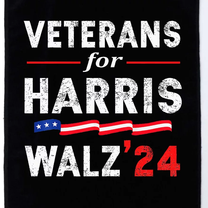 Veterans For Harris Waltz 2024 Election Vote Blue Democrat Platinum Collection Golf Towel