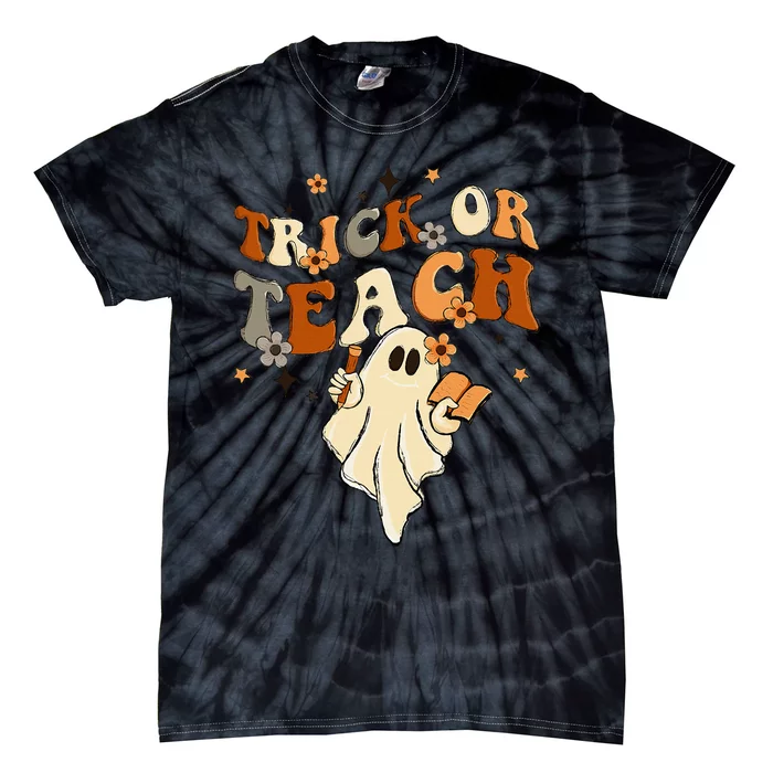 Vintage Funky Halloween Educator Outfit Tie-Dye T-Shirt