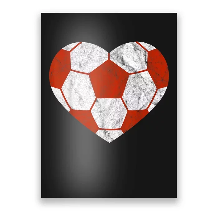 Vintage Football Heart Gift Soccer Player ValentineS Day Poster