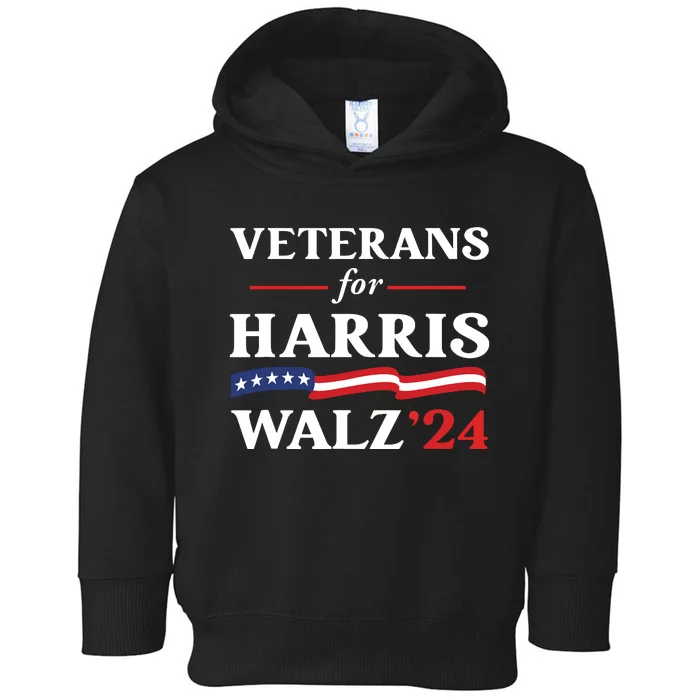 Veterans For Harris Walz 2024 Vote Tim Walz Kamala Harris Toddler Hoodie