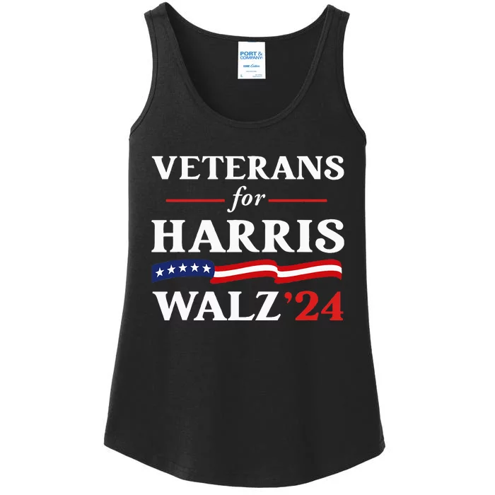 Veterans For Harris Walz 2024 Vote Tim Walz Kamala Harris Ladies Essential Tank