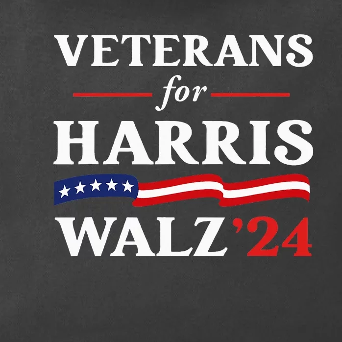 Veterans For Harris Walz 2024 Vote Tim Walz Kamala Harris Zip Tote Bag