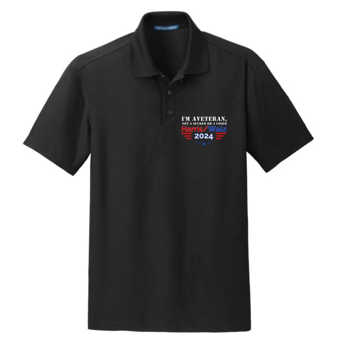 Veteran For Harris Walz For President 2024 Gift Dry Zone Grid Performance Polo