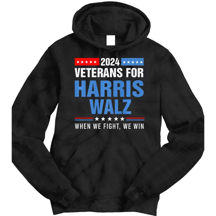 Veterans For Harris Walz 2024 Presidential Campaign Tie Dye Hoodie