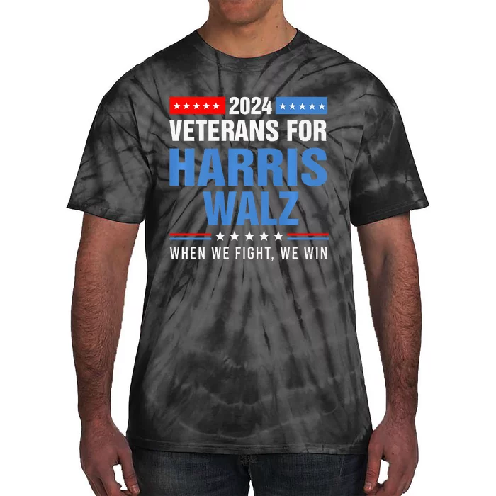 Veterans For Harris Walz 2024 Presidential Campaign Tie-Dye T-Shirt